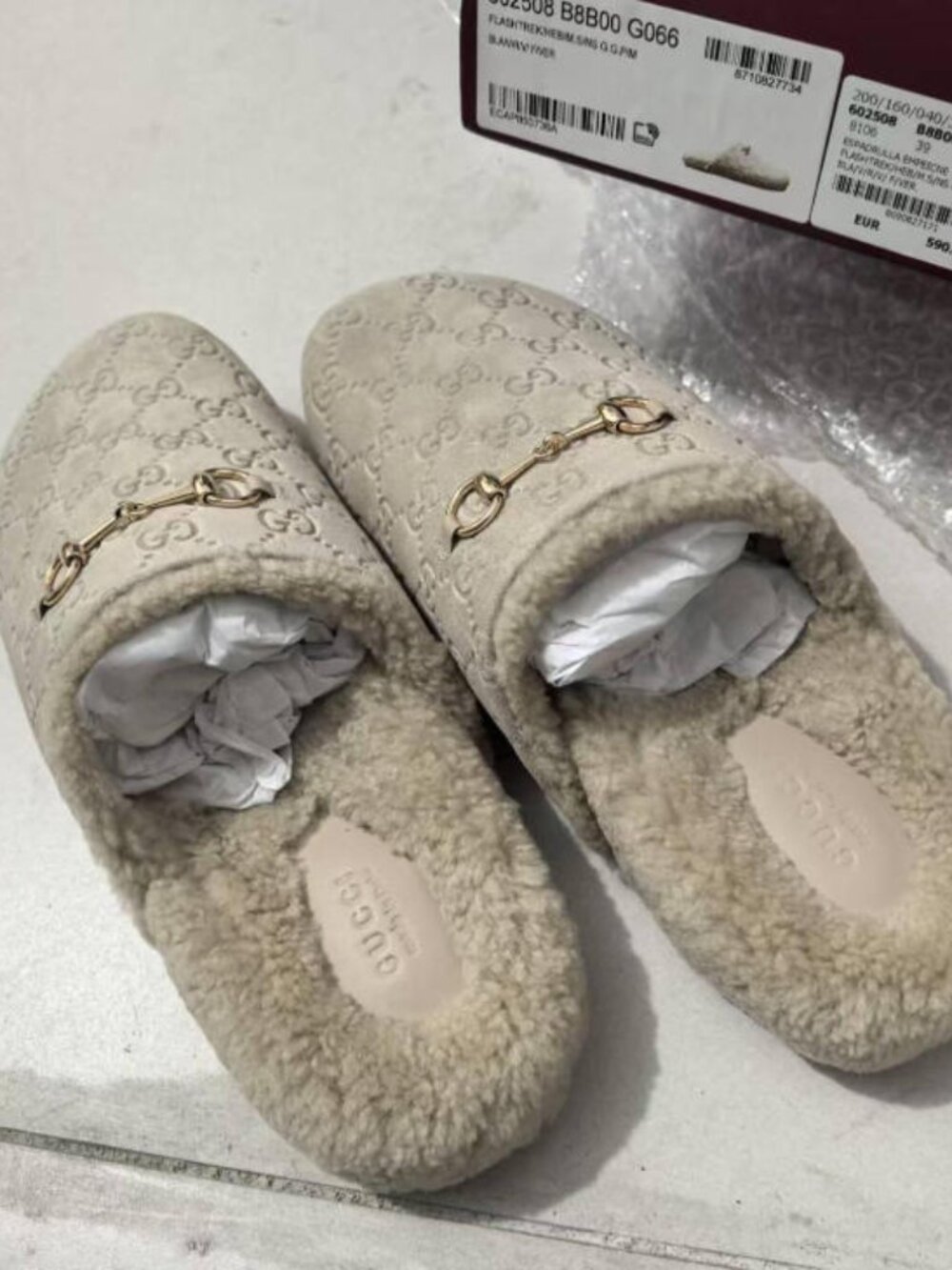 Brand New Gucci GG Suede Horsebit Mules - Size 39 - Picture 1 of 5